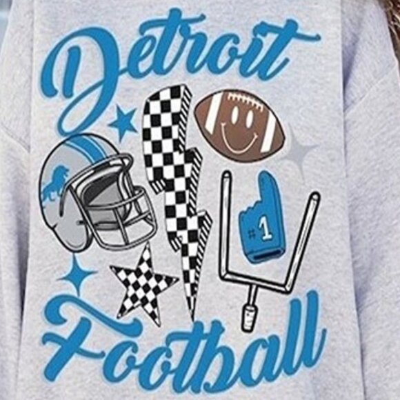 Vintage Detroit Football Sweatshirt Retro Lions NFL Crewneck Classic Fan Gift 79 - Picture 2 of 5